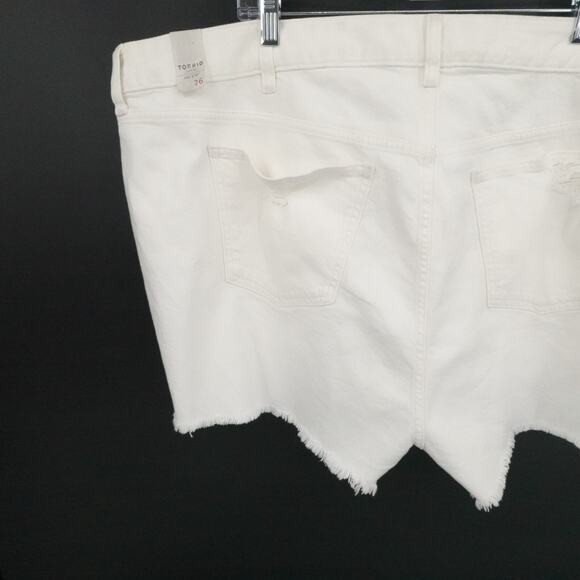 Torrid Shorts Women 26 White Denim Button Fly Raw Hem Distressed Cut Off Summer - Picture 8 of 14
